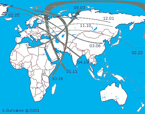 Сводная карта видимости для России